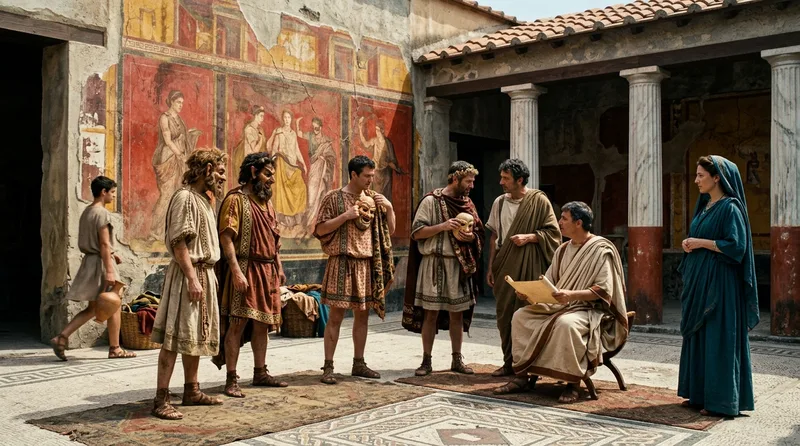 The Teatro Tragico Fresco Captures Pompeii’s Obsession With Greek Drama - Historical illustration