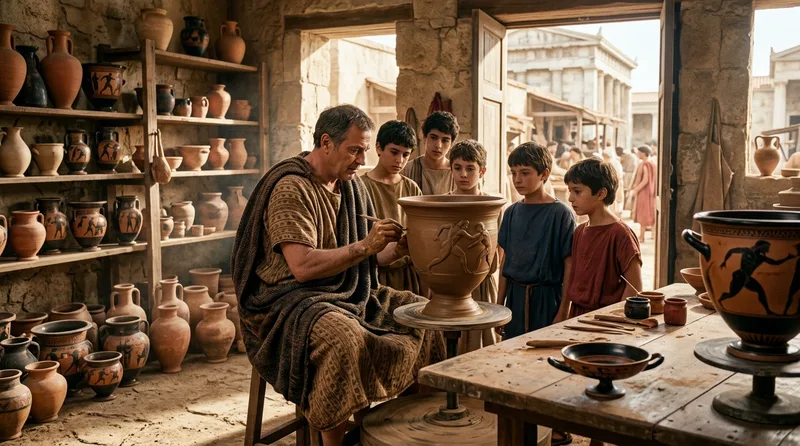 Euphronios: Anatomist Who Made Muscles Move on Clay - Historical illustration