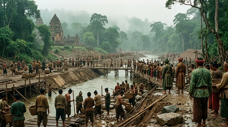 Siem Reap River Diversion: Taming the Monsoon Flow - Historical illustration