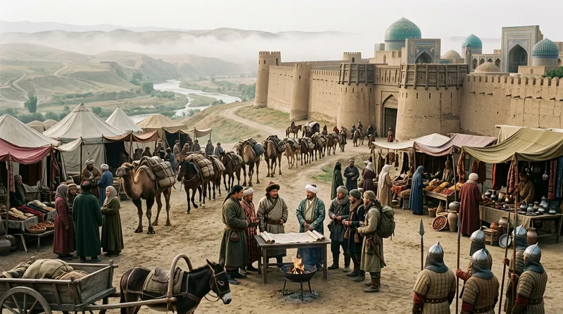 Samarkand Strategic Junction: Where East Met West - Historical illustration
