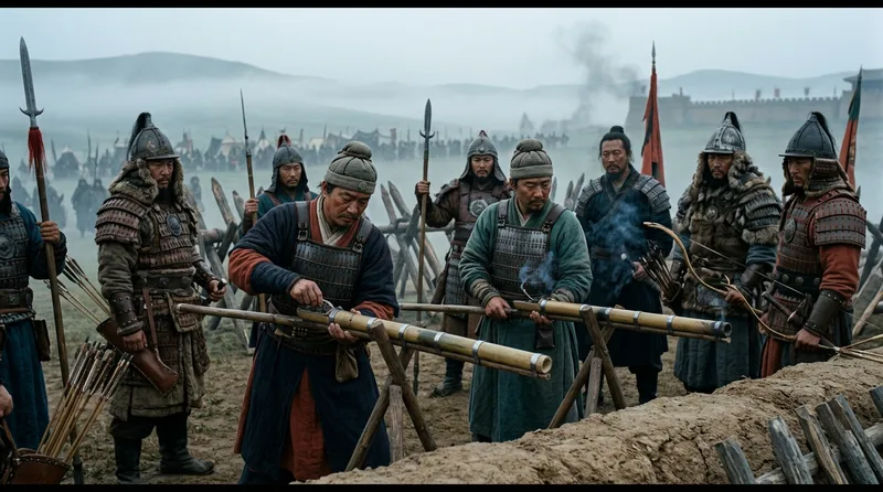 Fire Lances and Incendiary Arrows: Prototypes of Firearms - Historical illustration
