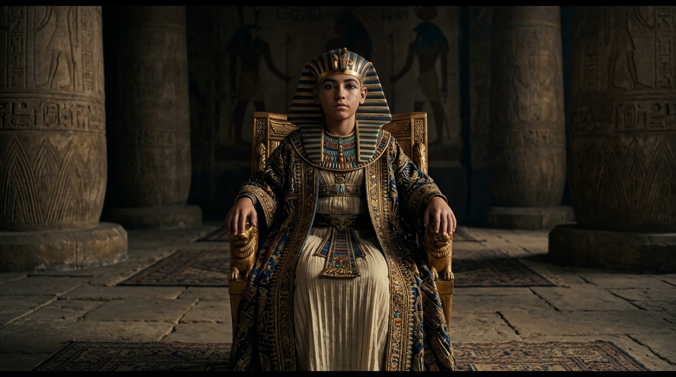 Tutankhamun: The Nine-Year-Old Golden Pharaoh - Historical illustration
