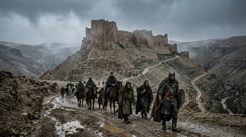Kerak Castle: The Desert Fortress That Controlled a Kingdom’s Economy - Historical illustration
