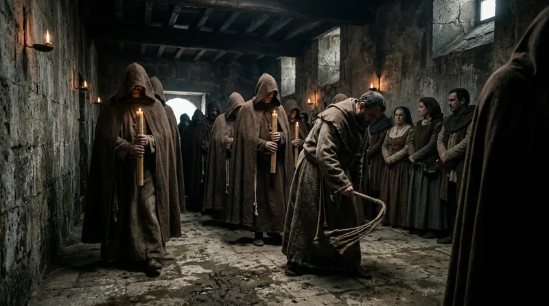 Spanish Disciplinantes Established Holy Week Flagellation Tradition by 1340 - Historical illustration