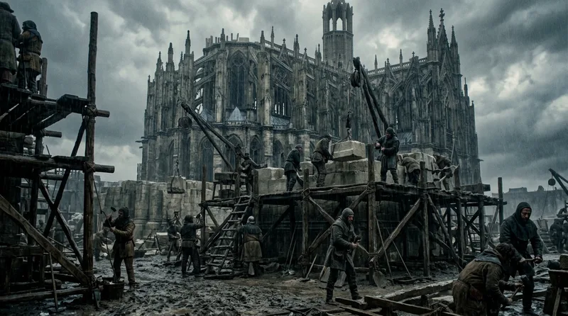Cologne Cathedral: 632 Years From Foundation to Completion - Historical illustration