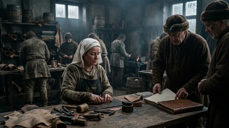 The Widow’s Loophole: How Guilds Excluded Women (Except When Profitable) - Historical illustration