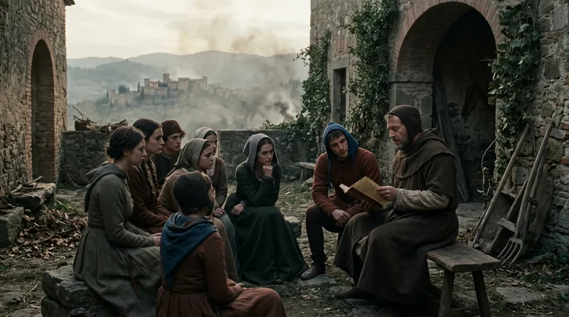Boccaccio Collected 100 Plague Stories in the Mid-Fourteenth Century - Historical illustration