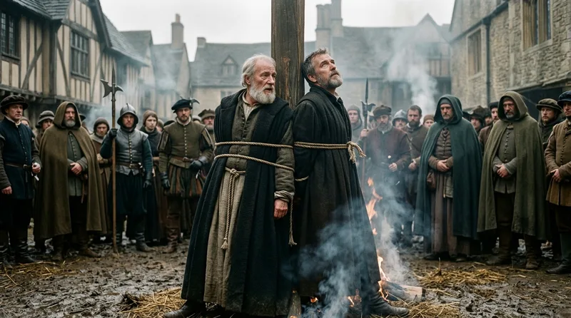 Latimer and Ridley: The Oxford Bishops Burned Back-to-Back - Historical illustration