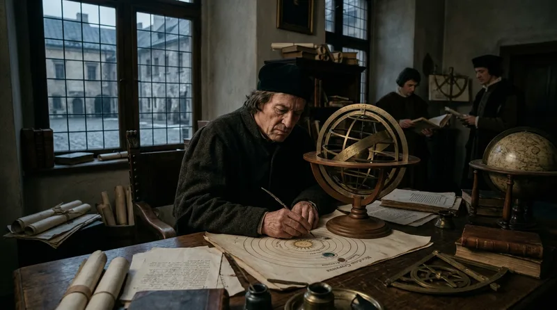 Copernicus Calculated Earth’s Motion Around the Sun - Historical illustration