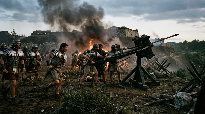 Roman Ballistae Shot Bolts Through Three Men at Once - Historical illustration