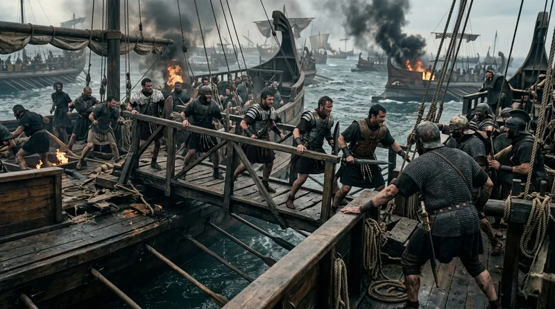 The Roman Corvus Turned Warships Into Floating Siege Towers - Historical illustration